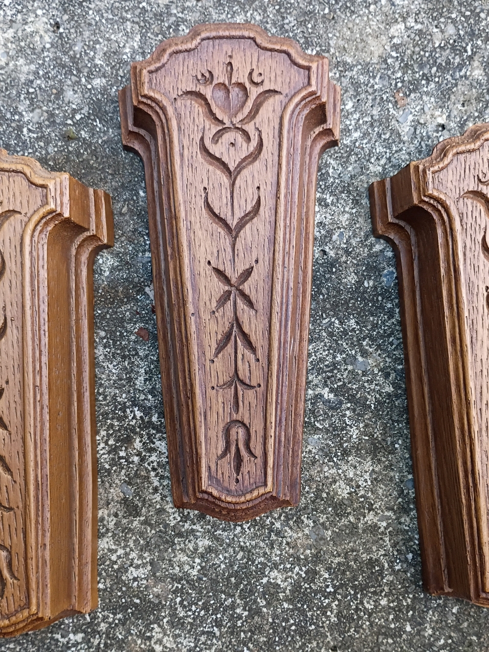 Set of Three (3) Vtg Homco Faux Wood Wall Hanging Pockets